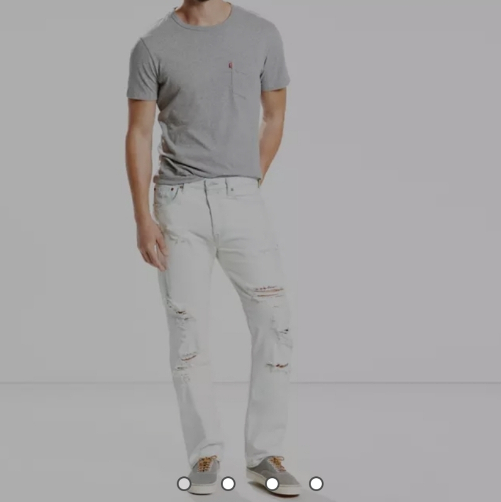 LEVI'S 501 S MEN'S  VINTAGE WHITE SKINNY FILLYFOR ME JEANS LIKE NEW  size 32
